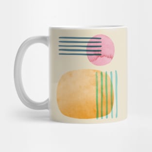 The Beach Abstract Geometric Overlap Acrylic Watercolor Shapes Painting Mug